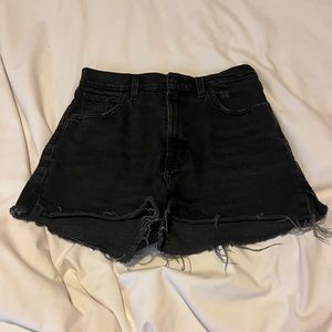 black jean shorts